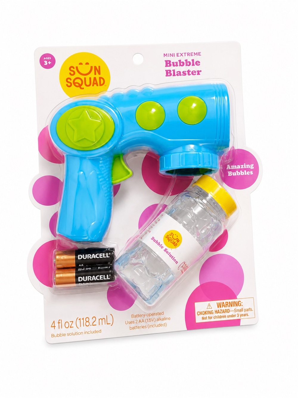Sun Squad Mini Extreme Bubble Blaster — Blue & Green